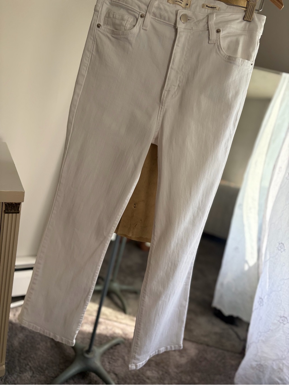 Letter to Juliet Bambino Cropped Baby Flare White Denim